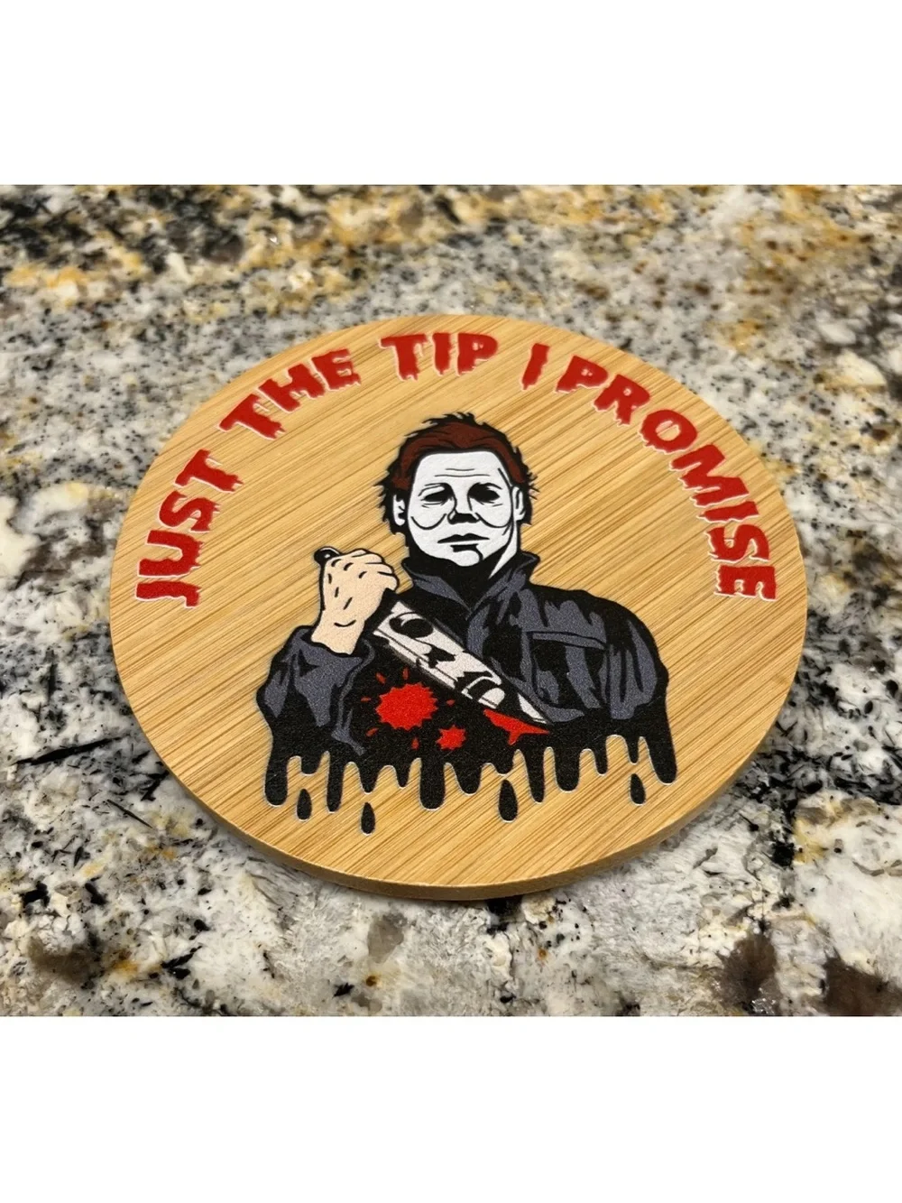 Horror Movie Character Bamboo Coasters - Set of 6 (Natural Wood)